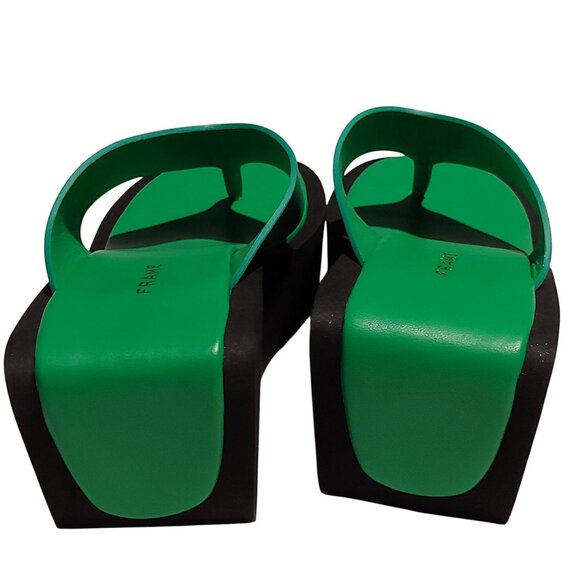 FRAME Le Ocean Wedge Flip Flops Kelly Green Chunky Color-Pop Bold Trendy Sleek - Picture 7 of 10